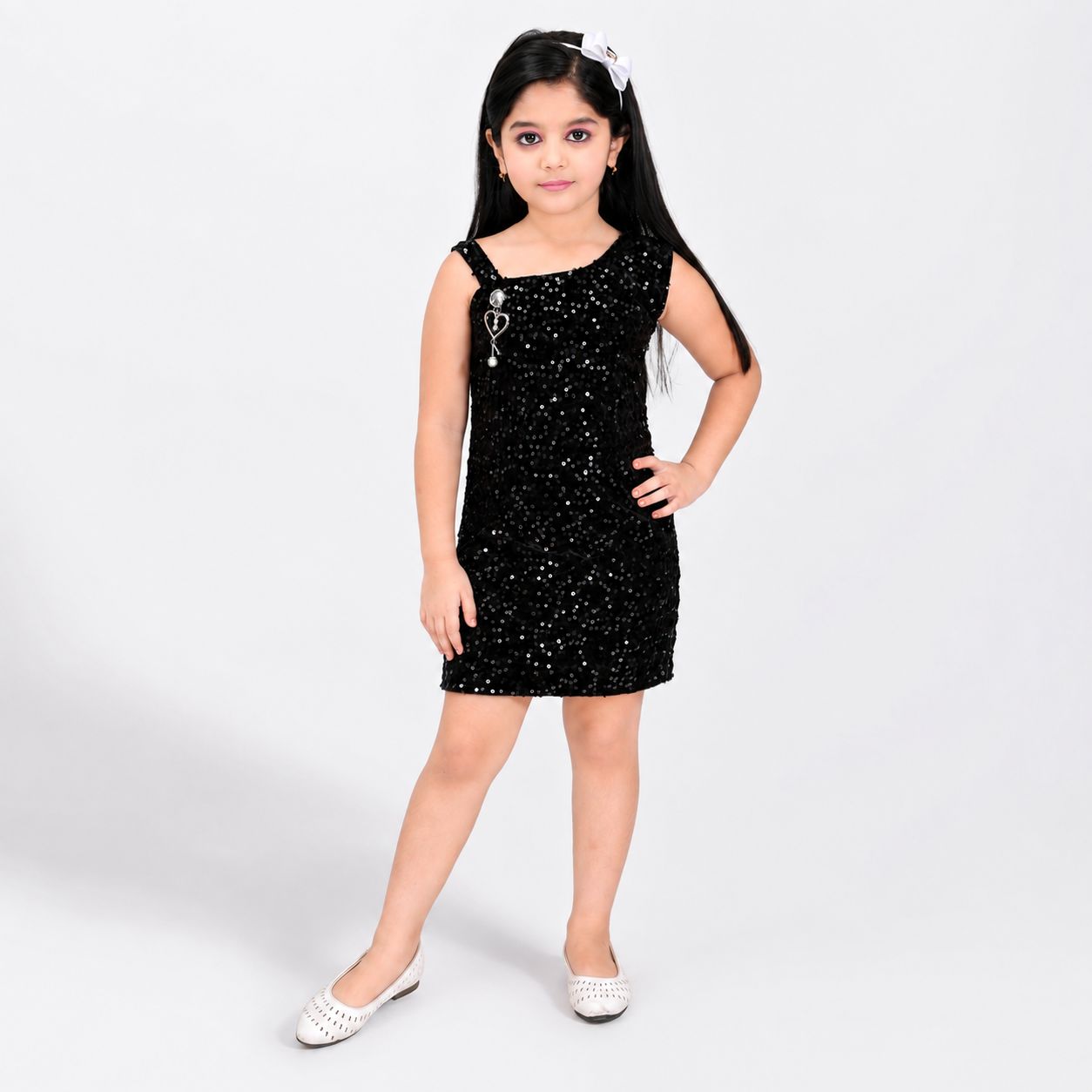 Black Sequin Party Dress view 3