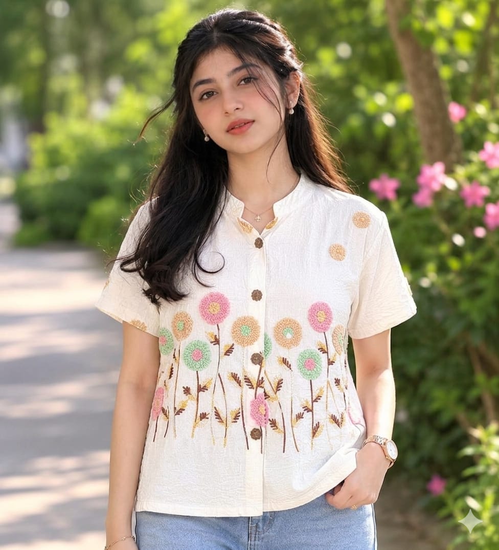 Dandelion Embroidered Top