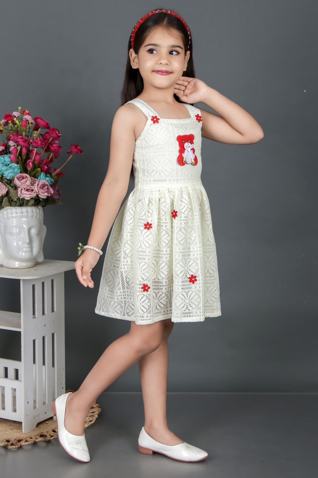 White Lace Floral Dress